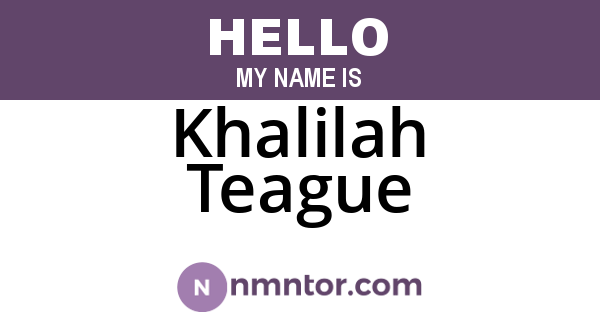 Khalilah Teague