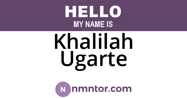 Khalilah Ugarte