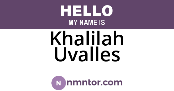 Khalilah Uvalles