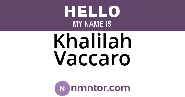 Khalilah Vaccaro