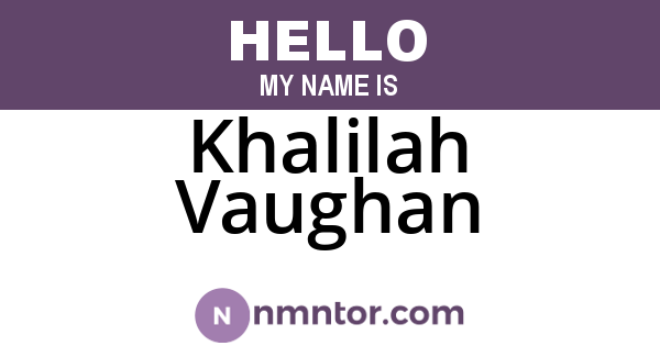 Khalilah Vaughan