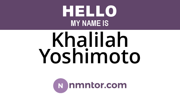 Khalilah Yoshimoto