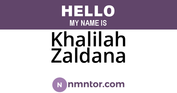 Khalilah Zaldana
