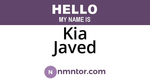 Kia Javed