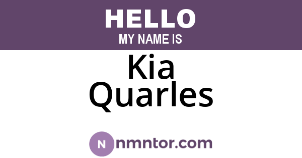 Kia Quarles