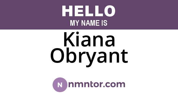 Kiana Obryant