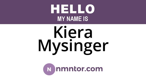 Kiera Mysinger