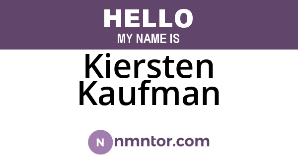 Kiersten Kaufman