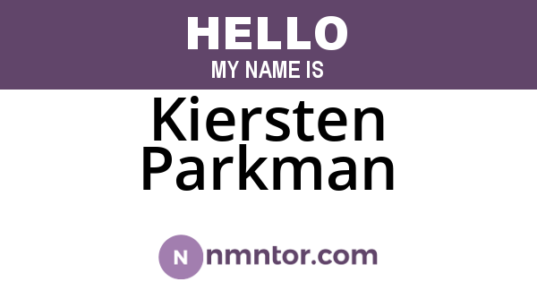 Kiersten Parkman