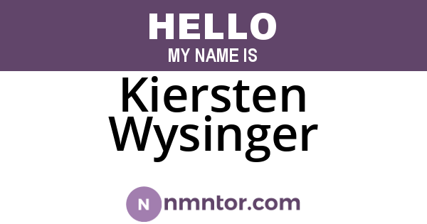 Kiersten Wysinger