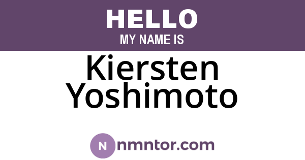 Kiersten Yoshimoto