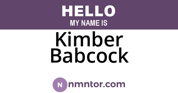 Kimber Babcock