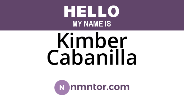 Kimber Cabanilla