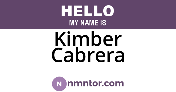 Kimber Cabrera