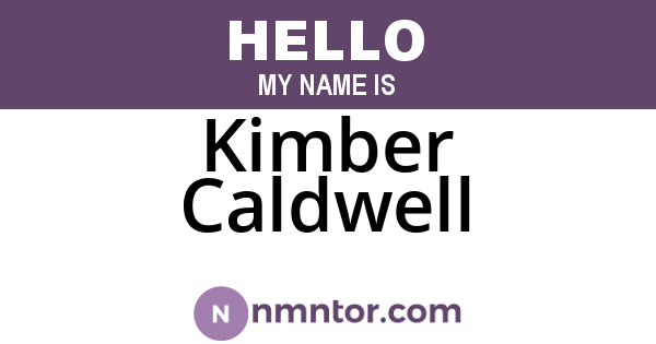 Kimber Caldwell