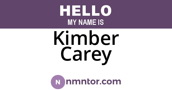 Kimber Carey