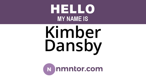 Kimber Dansby