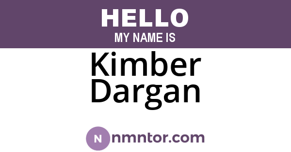 Kimber Dargan