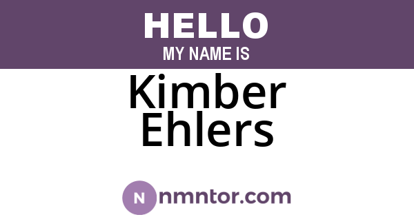 Kimber Ehlers