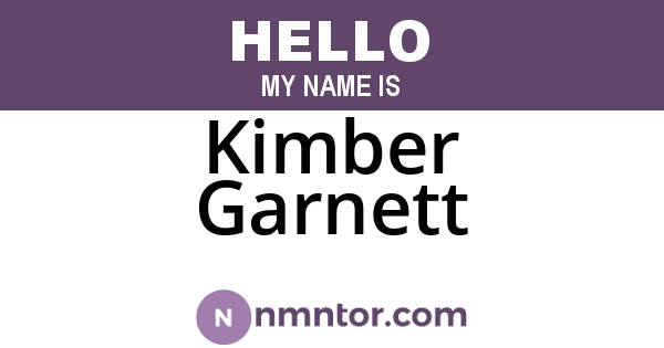Kimber Garnett