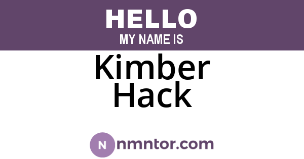 Kimber Hack