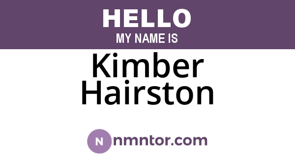 Kimber Hairston