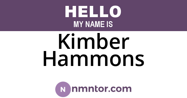 Kimber Hammons
