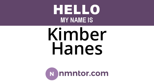 Kimber Hanes