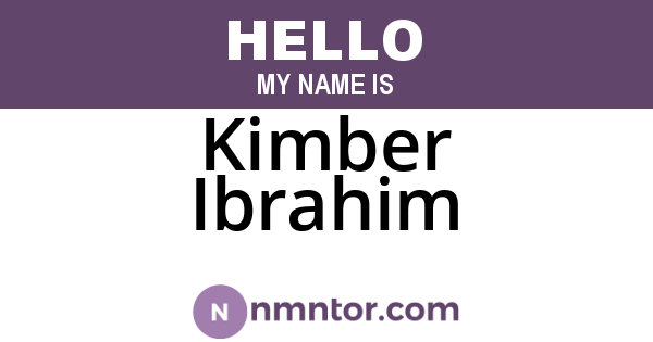 Kimber Ibrahim