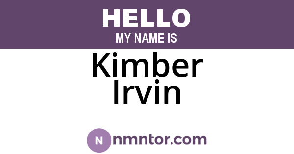 Kimber Irvin