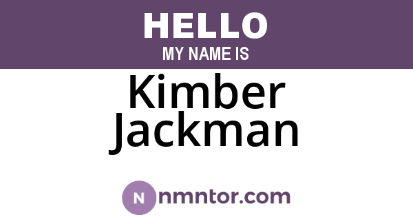 Kimber Jackman