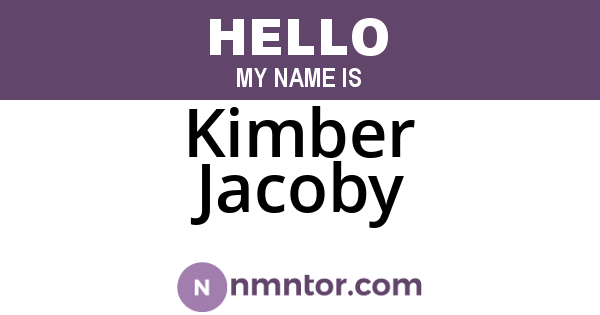 Kimber Jacoby