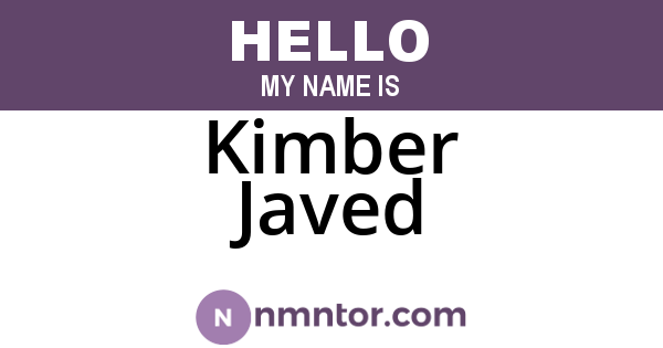 Kimber Javed