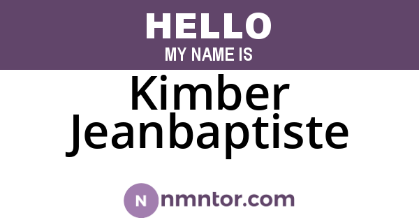 Kimber Jeanbaptiste