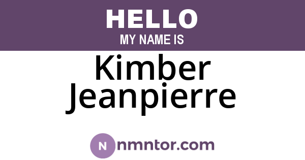 Kimber Jeanpierre