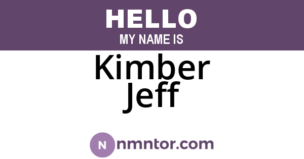 Kimber Jeff