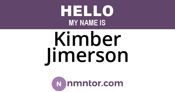 Kimber Jimerson