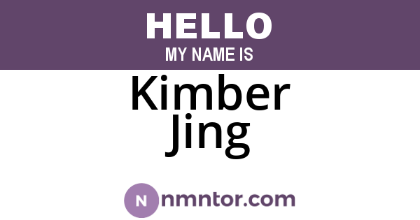 Kimber Jing