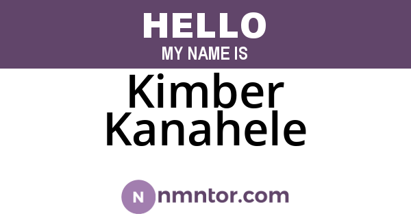 Kimber Kanahele