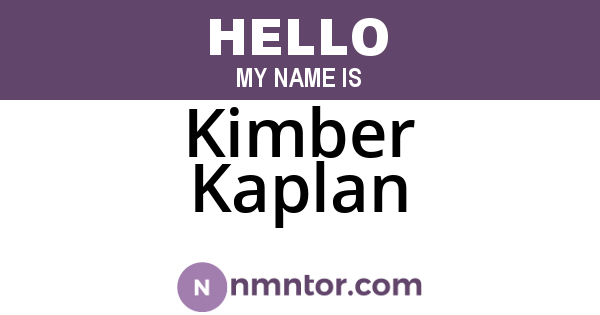 Kimber Kaplan