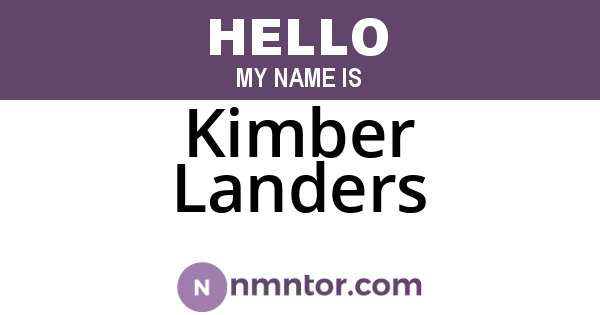 Kimber Landers