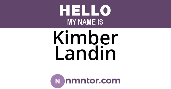 Kimber Landin