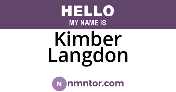 Kimber Langdon
