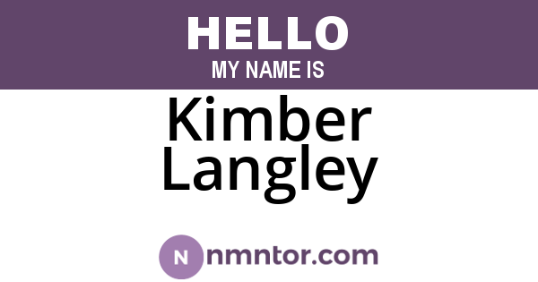 Kimber Langley