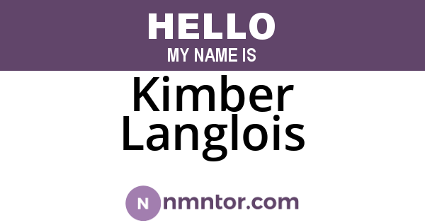 Kimber Langlois