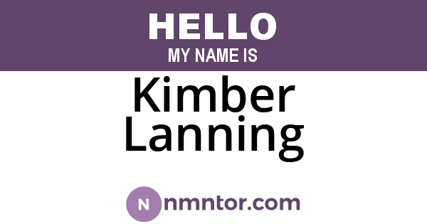 Kimber Lanning