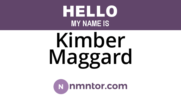 Kimber Maggard