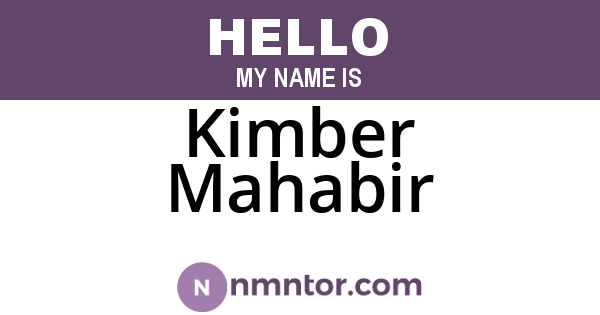 Kimber Mahabir