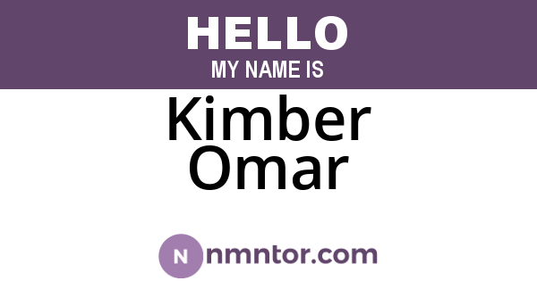 Kimber Omar
