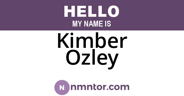 Kimber Ozley